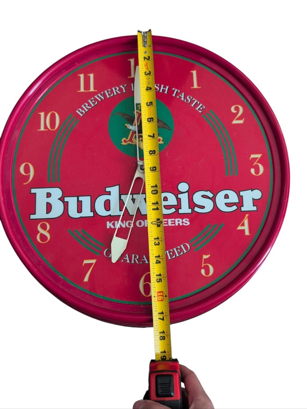 Vintage 1980s Budweiser Advertising Clock.  TESTED WORKING